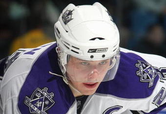 UNIONDALE, NY - FEBRUARY 10:  Dustin Brown #23 of the Los Angeles Kings waits on the ice during the game against the New York Islanders on February 10, 2009 at the Nassau Coliseum in Uniondale, New York.  (Photo by Bruce Bennett/Getty Images)