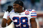 FOXBORO, MA - SEPTEMBER 14:  Leodis McKelvin #28 of the Buffalo Bills smiles during warm ups before the game against the New England Patriots on September 14, 2009 at Gillette Stadium in Foxboro, Massachusetts. (Photo by Jim Rogash/Getty Images)