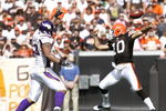 CLEVELAND - SEPTEMBER 13:  Brady Quinn #10 of the Cleveland Browns fumbles the ball as he is pressured by Kevin Williams #93 of the Minnesota Vikings at Cleveland Browns Stadium on September 13, 2009 in Cleveland, Ohio.  (Photo by Matt Sullivan/Getty Images)