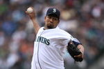 SEATTLE - APRIL 19:  Starting pitcher Carlos Silva #52 of the Seattle Mariners pitches against the Detroit Tigers on April 19, 2009 at Safeco Field in Seattle, Washington. (Photo by Otto Greule Jr/Getty Images)