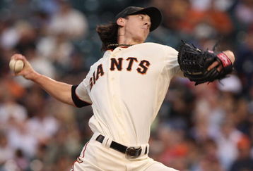 SAN FRANCISCO - AUGUST 28: Tim Lincecum #55 of the San Francisco Giants pitches against the Colorado Rockies during a Major League Baseball game at AT&T Park on August 28, 2009 in San Francisco, California. (Photo by Jed Jacobsohn/Getty Images)