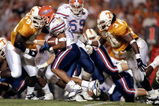 19 Sep 1998:  Robert Gillespie #20 of the Florida Gators tucks the ball as he runs up field during the game against the Tennesse Volunteers at Neyland Stadium in Knoxville, Tennesse.Tennesse Volunteers defeated the Florida Gators 20-17. Mandatory Credit: