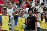 INDIANAPOLIS, IN - JUNE 19: Race fans vent thier anger at the end of the United States F1 Grand Prix at the Indianapolis Motor Speedway on June 19, 2005 in Indianapolis, Indiana. (Photo by Clive Rose/Getty Images)