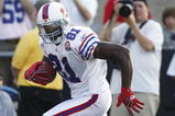 CANTON, OH - AUGUST 9: Terrell Owens #81 of the Buffalo Bills runs with the football against the Tennessee Titans during the Pro Football Hall of Fame Game at Fawcett Stadium on August 9, 2009 in Canton, Ohio. (Photo by Joe Robbins/Getty Images)