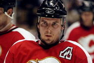 14 Jan 1999: Theoren Fleury #14 of the Calgary Flames in action during the game against the Los Angeles Kings at the Great Western Forum in Inglewood, California. The Kings defeated the Flames 3-0. Mandatory Credit: Kellie Landis  /Allsport