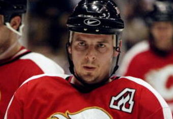 14 Jan 1999: Theoren Fleury #14 of the Calgary Flames in action during the game against the Los Angeles Kings at the Great Western Forum in Inglewood, California. The Kings defeated the Flames 3-0. Mandatory Credit: Kellie Landis  /Allsport