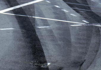 VANCOUVER, BC - AUGUST 31:  Detail view of skid marks left on the track during the Molson Indy Vancouver in the CART (Championship Auto Racing Teams) FedEx Championship Series at the Concord Pacific Place on August 31, 2001 in Vancouver, British Columbia, Canada.  (Photo by Darrell Ingham/Getty Images)