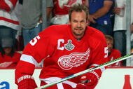 DETROIT - JUNE 12: Nicklas Lidstrom #5 of the Detroit Red Wings warms up before playing against the Pittsburgh Penguins in Game Seven of the 2009 NHL Stanley Cup Finals at Joe Louis Arena on June 12, 2009 in Detroit, Michigan. (Photo by Jim McIsaac/Getty Images)
