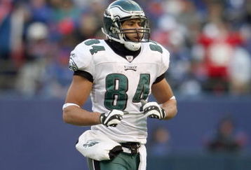 EAST RUTHERFORD, NJ - DECEMBER 7: Hank Baskett #84 of the Philadelphia Eagles runs on the field against the New York Giants at Giants Stadium on December 7, 2008 in East Rutherford, New Jersey. (Photo by Nick Laham/Getty Images)