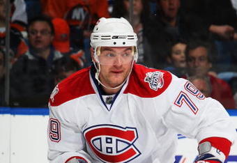 UNIONDALE, NY - APRIL 02:  Andrei Markov #79 of the Montreal Canadiens skates against the New York Islanders on April 2, 2009 at the Nassau Coliseum in Uniondale, New York.  (Photo by Bruce Bennett/Getty Images)