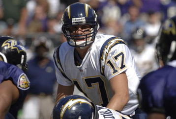 San Diego Chargers quarterback Philip Rivers against the Baltimore Ravens on October 1, 2006 in Baltimore, Maryland.  The Ravens won 16 - 13.  (Photo by Al Messerschmidt/Getty Images)