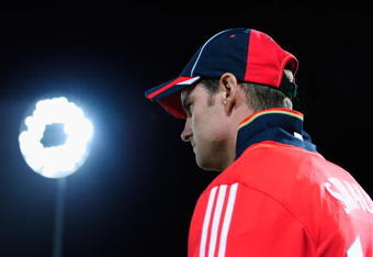 NOTTINGHAM, ENGLAND - SEPTEMBER 17:  Andrew Strauss of England looks on after losing the Sixth One Day International between England and Australia at Trent Bridge on September 17, 2009 in Nottingham, England.  (Photo by Laurence Griffiths/Getty Images)