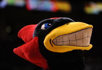 OKLAHOMA CITY - MARCH 11:  The Iowa State Cyclones mascot during the Phillips 66 Big 12 Men's Basketball Championship at the Ford Center March 11, 2009 in Oklahoma City, Oklahoma.  (Photo by Ronald Martinez/Getty Images)