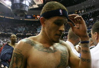 ORLANDO, FL - MAY 30: Delonte West #13 of the Cleveland Cavaliers walks off the court after being defeated by the Orlando Magic in Game Six of the Eastern Conference Finals during the 2009 Playoffs at Amway Arena on May 30, 2009 in Orlando, Florida. NOTE TO USER: User expressly acknowledges and agrees that, by downloading and or using this photograph, User is consenting to the terms and conditions of the Getty Images License Agreement  (Photo by Elsa/Getty Images)