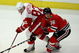 CHICAGO - APRIL 12: Dave Bolland #36 of the Chicago Blackhawks skates against Tomas Kopecky #82 of the Detroit Red Wings at the United Center on April 12, 2009 in Chicago, Illinois. (Photo by Jonathan Daniel/Getty Images)
