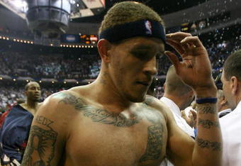 ORLANDO, FL - MAY 30: Delonte West #13 of the Cleveland Cavaliers walks off the court after being defeated by the Orlando Magic in Game Six of the Eastern Conference Finals during the 2009 Playoffs at Amway Arena on May 30, 2009 in Orlando, Florida. NOTE TO USER: User expressly acknowledges and agrees that, by downloading and or using this photograph, User is consenting to the terms and conditions of the Getty Images License Agreement  (Photo by Elsa/Getty Images)
