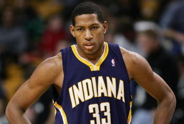 BOSTON - NOVEMBER 15:  Danny Granger #33 of the Indiana Pacers looks on against the Boston Celtics on November 15, 2006 at the TD Banknorth Garden in Boston, Massachusetts. The Celtics defeated the Pacers 114-88. NOTE TO USER: User expressly acknowledges and agrees that, by downloading and or using this photograph, User is consenting to the terms and conditions of the Getty Images License Agreement. (Photo by Elsa/Getty Images) 