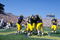 19 Sep 1998:  General view of the Michigan Wolverines celebrating during the game against the Eastern Michigan Eagles at the Michigan Stadium in Ann Arbor, Michigan. The Wolverines defeated the Eagles 59-20. Mandatory Credit: Tim Brokema  /Allsport