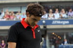 NEW YORK - SEPTEMBER 14:  Roger Federer of Switzerland reacts to losing a point against Juan Martin Del Potro of Argentina during the Men's Singles final on day fifteen of the 2009 U.S. Open at the USTA Billie Jean King National Tennis Center on September 14, 2009 in the Flushing neighborhood of the Queens borough of New York City.  (Photo by Jim McIsaac/Getty Images)
