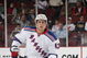 NEWARK, NJ - SEPTEMBER 16: Michael Del Zotto #43 of the New York Rangers skates against the New Jersey Devils at the Prudential Center on September 16, 2009 in Newark, New Jersey. The Devils defeated the Rangers 3-2 in the shoot out. (Photo by Bruce Bennett/Getty Images)