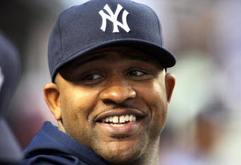 NEW YORK - SEPTEMBER 08:  CC Sabathia #52 of the New York Yankees looks on against the Tampa Bay Rays on September 8, 2009 at Yankee Stadium in the Bronx borough of New York City.  (Photo by Jim McIsaac/Getty Images)