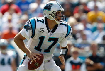 CHARLOTTE, NC - SEPTEMBER 13:  Quarterback Jake Delhomme #17 of the Carolina Panthers drops back to pass in the second half of the NFL season opener against the Philadelphia Eagles at Bank of America Stadium on September 13, 2009 in Charlotte, North Carolina.  (Photo by Streeter Lecka/Getty Images)