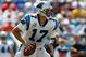 CHARLOTTE, NC - SEPTEMBER 13: Quarterback Jake Delhomme #17 of the Carolina Panthers drops back to pass in the second half of the NFL season opener against the Philadelphia Eagles at Bank of America Stadium on September 13, 2009 in Charlotte, North Carolina. (Photo by Streeter Lecka/Getty Images)