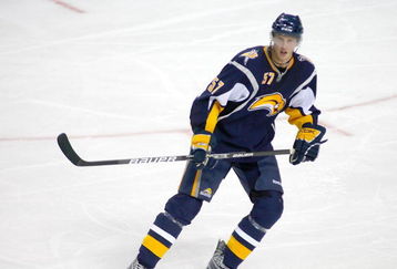 BUFFALO, NY - SEPTEMBER 17: Tyler Myers #57 of the Buffalo Sabres skates against the Washington Capitals during a preseason game at HSBC Arena on September 17, 2009 in Buffalo, New York.  (Photo by Rick Stewart/Getty Images)
