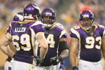 MINNEAPOLIS - SEPTEMBER 21:  Jared Allen #69 of the Minnesota Vikings talks with teammate Pat Williams #94 against the Carolina Panthers during their NFL game at the Hubert H. Humphrey Metrodome on September 21, 2008 in Minneapolis, Minnesota. The Vikings defeated the Panthers 20-10. (Photo by David Sherman/Getty Images)    