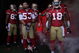 SAN FRANCISCO - SEPTEMBER 20: The San Francisco 49ers starting line up prepare to enter the field during their home opener against the Seattle Seahawks at Candlestick Park on September 20, 2009 in San Francisco, California. (Photo by David Paul Morris/Getty Images)