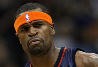 DALLAS - JANUARY 28:  Stephen Jackson #1 of the Golden State Warriors during play against the Dallas Mavericks on January 28, 2008 at American Airlines Center in Dallas, Texas.  NOTE TO USER: User expressly acknowledges and agrees that, by downloading and/or using this Photograph, user is consenting to the terms and conditions of the Getty Images License Agreement.  (Photo by Ronald Martinez/Getty Images)