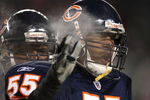 CHICAGO - DECEMBER 22: Lance Briggs #55 of the Chicago Bears celebrates a defensive stop against the Green Bay Packers on December 22, 2008 at Soldier Field in Chicago, Illinois. The Bears defeated the Packers 20-17 in overtime. (Photo by Jonathan Daniel/Getty Images)