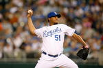 KANSAS CITY - MAY 14: Robinson Tejeda #51 of the Kansas City Royals delivers the pitch during the game between the Baltimore Orioles on May 14, 2009 at Kauffman Stadium in Kansas City, Missouri. (Photo by: Jamie Squire/Getty Images)
