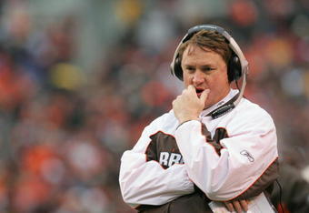 CINCINNATI, OHIO - OCTOBER 17:  Head coach Butch Davis of the Cleveland Browns watches from the sideline during the game against the Cincinnati Bengals at Paul Brown Stadium on October 17, 2004 in Cincinnati, Ohio. The Browns defeated the Bengals 34-17. (Photo by Matthew Stockman/Getty Images)