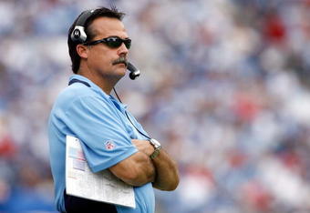 NASHVILLE, TN - SEPTEMBER 20: Jeff Fisher the Head Coach of the Tennessee Titans is pictured during the NFL game against the Houston Texans at LP Field on September 20, 2009 in Nashville, Tennessee.  The Texans won 34-31.  (Photo by Andy Lyons/Getty Images)