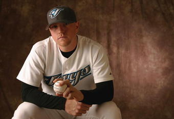 DUNEDIN, FL - FEBRUARY 28:  David Purcey of the Toronto Blue Jays poses for a portrait during photo day at the Bobby Mattick Training Center on February 28, 2005 in Dunedin, Florida.  (Photo by Andy Lyons/Getty Images)