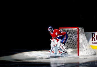 MONTREAL- APRIL 22:  Carey Price #31 of the Montreal Canadiens is introduced during pre-game ceremonies prior to facing the Boston Bruins in Game Four of the Eastern Conference Quarterfinals of the 2009 Stanley Cup Playoffs at the Bell Centre on April 22, 2009 in Montreal, Quebec, Canada.  The Bruins defeated the Canadiens 4-1 winning the series 4-0.  (Photo by Richard Wolowicz/Getty Images)
