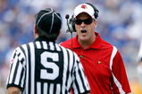 LEXINGTON, KY - SEPTEMBER 19:  Steve Kragthorpe the Head Coach of the Louisville Cardinals gives an offical his opinion during the game against the Kentucky Wildcats at Commonwealth Stadium on September 19, 2009 in Lexington, Kentucky.  (Photo by Andy Lyons/Getty Images)