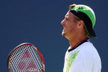 NEW YORK - SEPTEMBER 05:  Lleyton Hewitt of Australia reacts to a play during his match against Roger Federer of Switzerland during day six of the 2009 U.S. Open at the USTA Billie Jean King National Tennis Center on September 5, 2009 in the Flushing neighborhood of the Queens borough of New York City.  (Photo by Matthew Stockman/Getty Images)