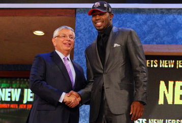NEW YORK - JUNE 25:  NBA Commissioner David Stern poses for a photograph with the eleventh overall draft pick by the New Jersey Nets,  Terrence Williams during the 2009 NBA Draft at the Wamu Theatre at Madison Square Garden June 25, 2009 in New York City. NOTE TO USER: User expressly acknowledges and agrees that, by downloading and/or using this Photograph, User is consenting to the terms and conditions of the Getty Images License Agreement.  (Photo by Jim McIsaac/Getty Images)