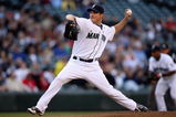 SEATTLE - MAY 21:  Erik Bedard #45 of the Seattle Mariners pitches against the Los Angeles Angels of Anaheim during the game on May 21, 2009 in Seattle, Washington. (Photo by Otto Greule Jr/Getty Images) 