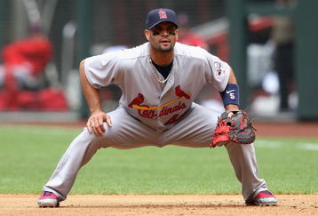 PHOENIX - APRIL 15:  Infielder lbert Pujols #5 of the St. Louis Cardinals in action during the game against the Arizona Diamondbacks at Chase Field on April 15, 2009 in Phoenix, Arizona. The Cardinals defeated the Diamondbacks 12-7.  (Photo by Christian Petersen/Getty Images)