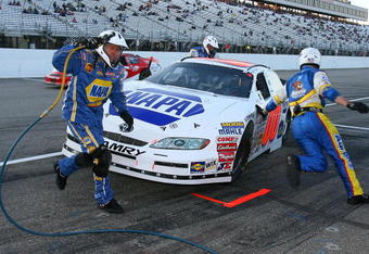 LOUDON, NH - SEPTEMBER 18:  Ryan Truex, driver of the #00 NAPA Toyota, comes in for a pit stop during the NASCAR Camping World Series East Heluva Good! Fall 125 at the New Hampshire Motor Speedway on September 18, 2009 in Loudon, New Hampshire  (Photo by Jason Smith/Getty Images for NASCAR)