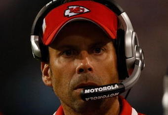 MINNEAPOLIS, MN - AUGUST 21: Head coach Todd Haley of the Kansas City Chiefs watches the action on the field against the Minnesota Vikings at Hubert H. Humphrey Metrodome on August 21, 2009 in Minneapolis, Minnesota. The Vikings defeated the Chiefs 17-13. (Photo by Scott Boehm/Getty Images)