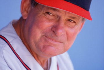 19 APR 1992:  ATLANTA MANAGER BOBBY COX IN THE DUGOUT DURING THE BRAVES GAME VERSUS THE LOS ANGELES DODGERS AT DODGER STADIUM IN LOS ANGELES, CALIFORNIA. Mandatory Credit: Stephen Dunn/ALLSPORT