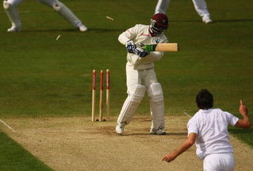 CHESTER-LE-STREET, ENGLAND - MAY 16:  James Anderson of England bowls Devon Smith of the West Indies during day three of the 2nd npower Test between England and West Indies at The Riverside on May 16, 2009 in Chester-le-Street, England.  (Photo by Matthew Lewis/Getty Images)