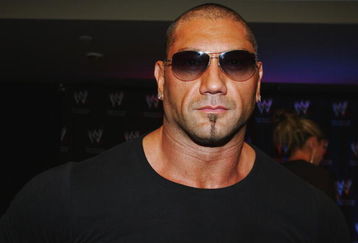 SYDNEY, AUSTRALIA - JUNE 15:  WWE World Heavyweight Champion Batista during the WWE Smackdown Photo Call at the Sheraton on the Park Hotel on June 15, 2008 in Sydney, Australia.  (Photo by Gaye Gerard/Getty Images)