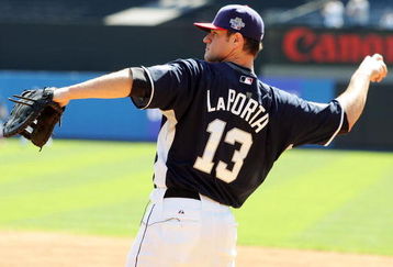 NEW YORK - JULY 13:  Matt Laporta of the Cleveland Indians playing for the United States Olympic Team takes fielding practice before the 2008 XM All-Star Futures Game at Yankee Stadium on July13, 2008 in the Bronx borough of New York City.  (Photo by Jim McIsaac/Getty Images)