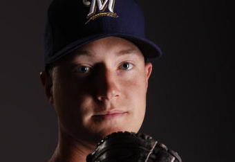 MARYVALE, AZ - FEBRUARY 26:  Chris Narveson #66 poses for a photo during the Milwaukee Brewers Spring Training Photo Day at Maryvale Baseball Park on February 26, 2008 in Maryvale, Arizona.  (Photo by Chris Graythen/Getty Images)