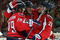 WASHINGTON DC, DC - SEPTEMBER 23:  Alex Ovechkin #8 of the Washington Capitals celebrates his second period goal against the Chicago Blackhawks with teammates Nicklas Backstrom #19 and Alexander Semin #28 during their preseason game on September 23, 2009 at the Verizon Center in Washington, DC.  (Photo by Jim McIsaac/Getty Images)